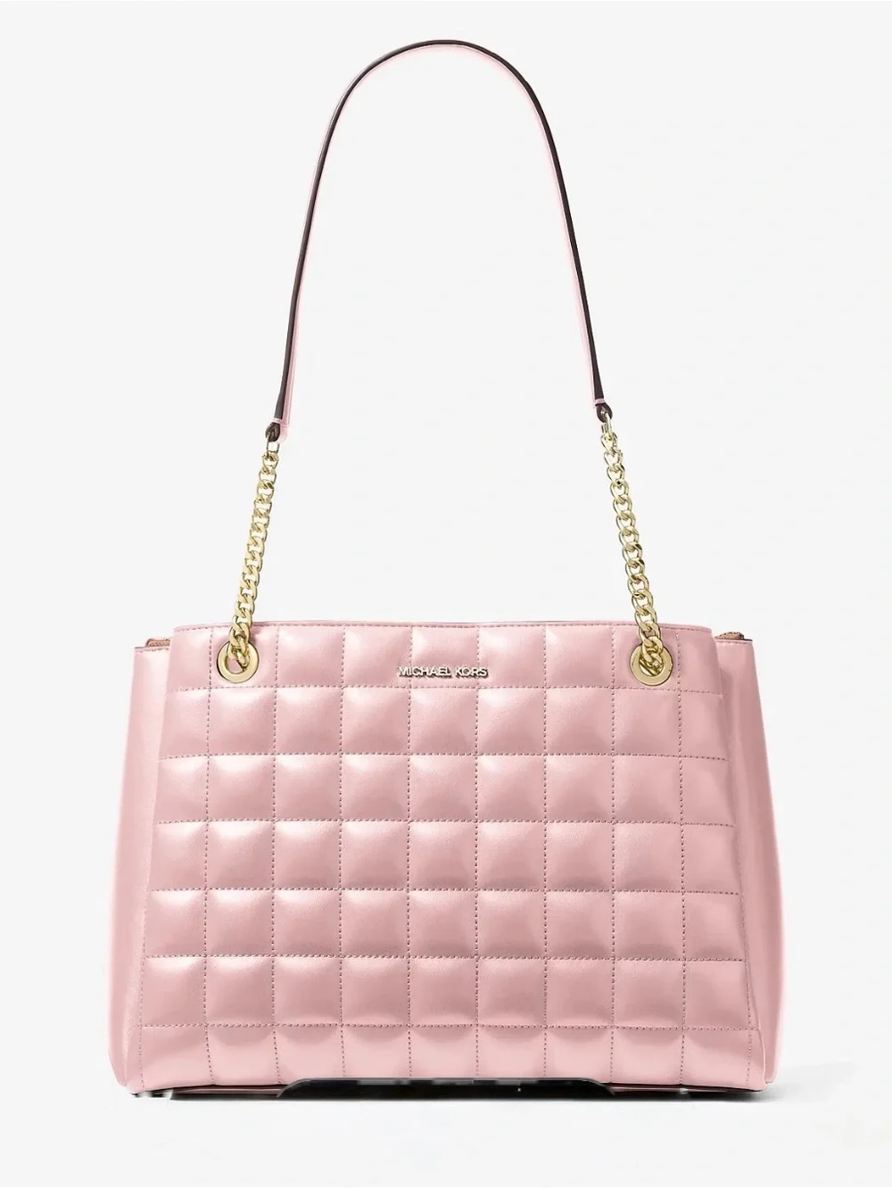 Michael Kors Soho Medium Quilted Tote Bag in Powder Blush Pink